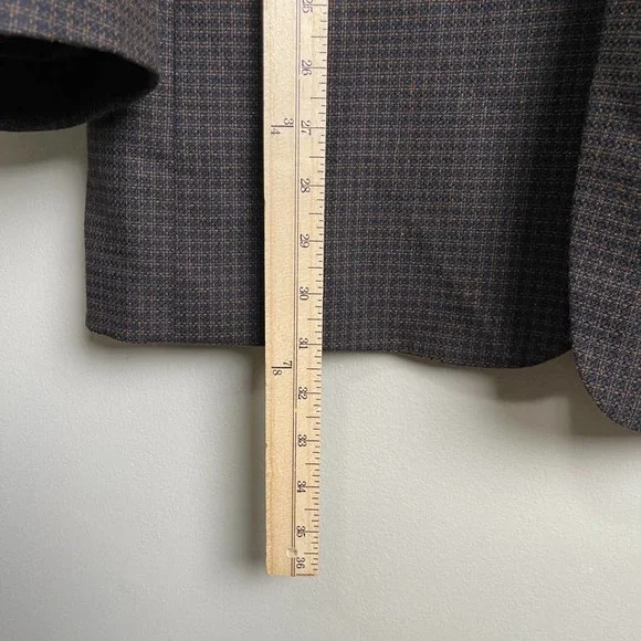 Pierre Balmain Wool Hounds Tooth Single Breasted Two Button Blazer Brown 43R - Picture 6 of 8